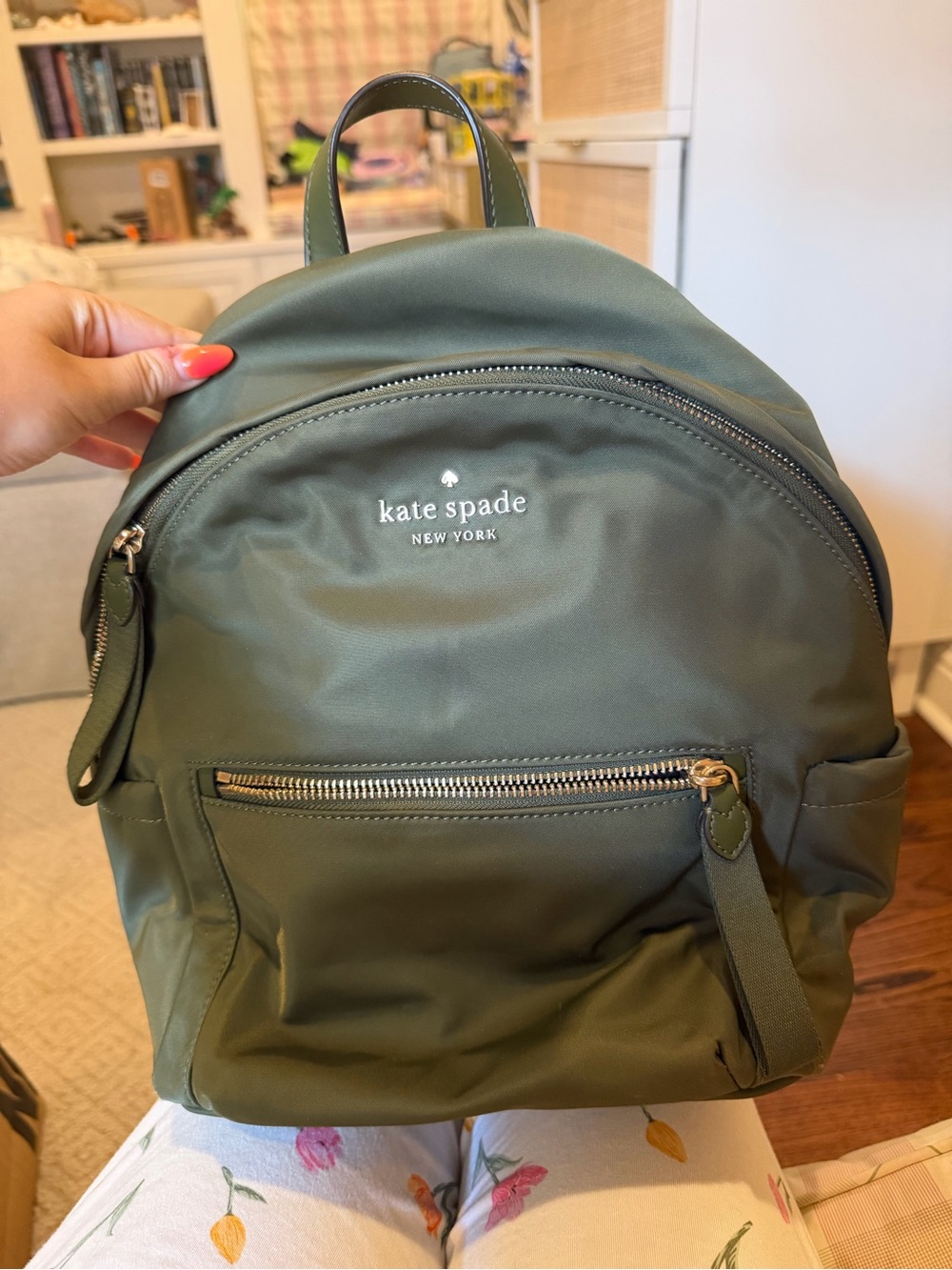 Kate Spade New York Watson Lane Hartley Olive Green Nylon Backpack NWOT